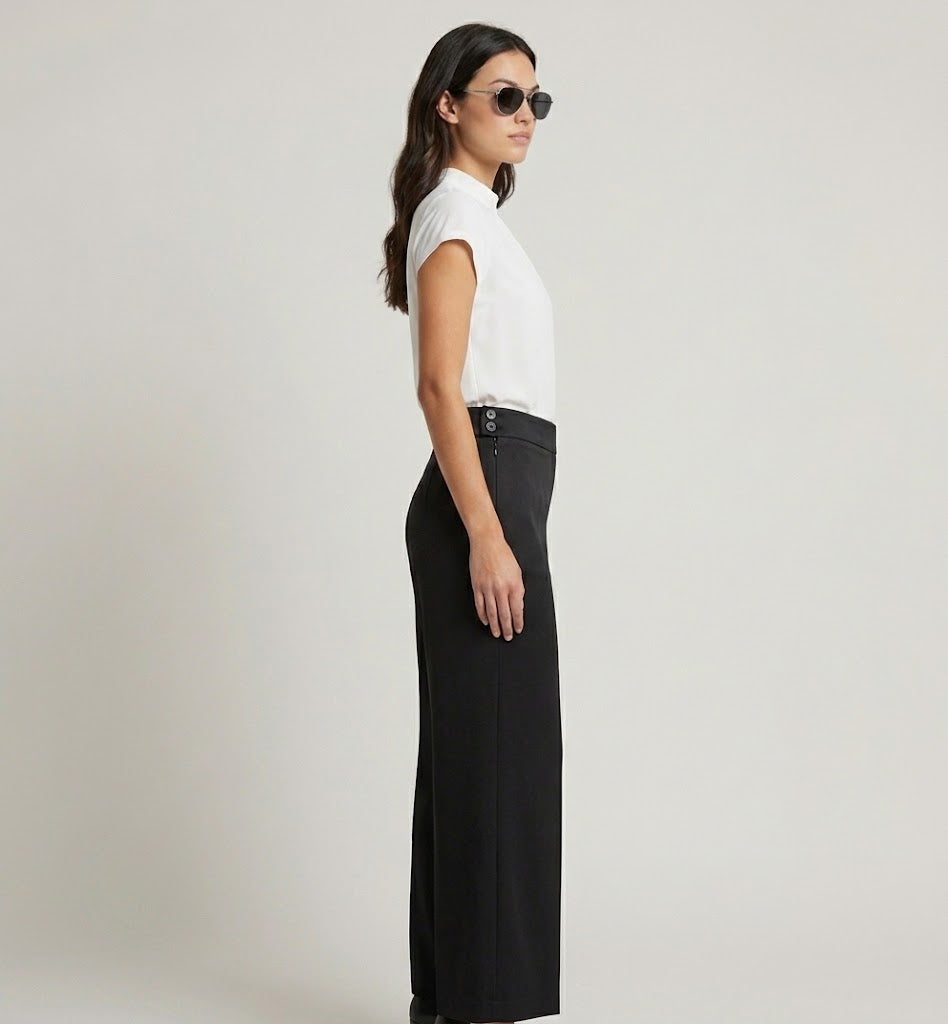 High-Waisted Wide-Leg Tailored Pants